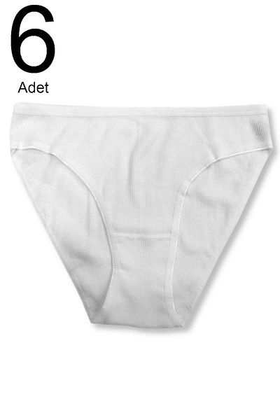 Tutku Pachet de 6 Chiloți Tutku, 100% bumbac, alb, pentru femei ELF568TKSKS0635CCM6