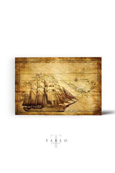 tablohouse Vintage Ahşap Harita Yeni Gine 4mm