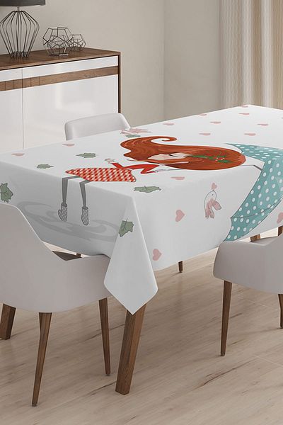 Realhomes Custom Design 3D Digital Printed Tablecloth - 120 x 140 cm