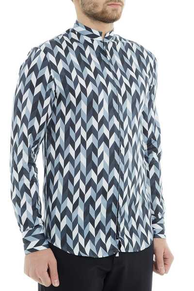 Emporio Armani Ανδρικό πουκάμισο με μπλε σχέδιο 21SMLL 211F4 042