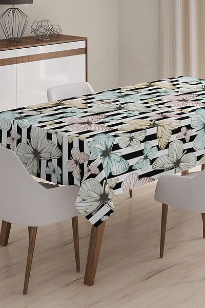 Realhomes Față de masă 3D imprimată digital cu model fluture - 140 x 220 cm