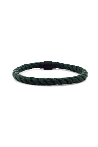 Solfera Men's Khaki Green Rope Black Magnetic Clip Bracelet BT424