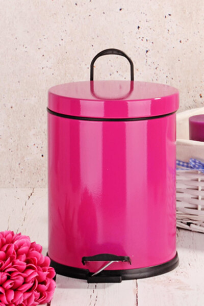 Hiper 5Lt. Pedallı Renkli Çöp Kovası - Fusya  557370