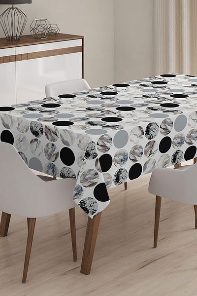 Realhomes Față de masă 3D imprimată digital cu model geometric - 140 x 220 cm