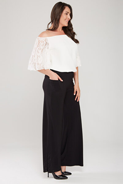 Laranor Kadın Siyah Cep Detaylı Bol Paça Pantolon 17LB9083