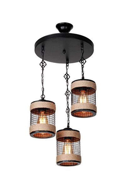 Modelight İlayda 3Lü Avize Siyah