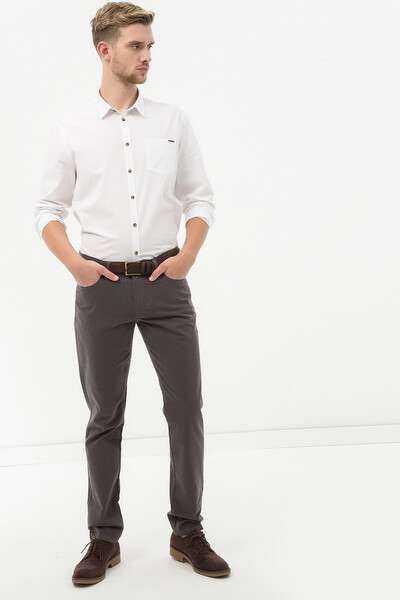 Koton Men's Gray Normal Waist Trousers 7KAM49012OW