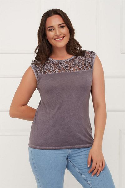 Seamoda Γυναικείο Δαντελένιο Ρόμπα Fat Wash Singlet Light Purple-Bb PRA-236321-400430