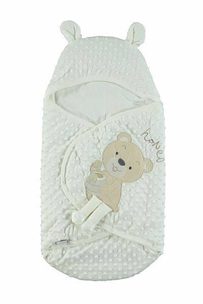 Bebecix Ecru Velvet Fluffy Baby Blanket - 37X72 cm