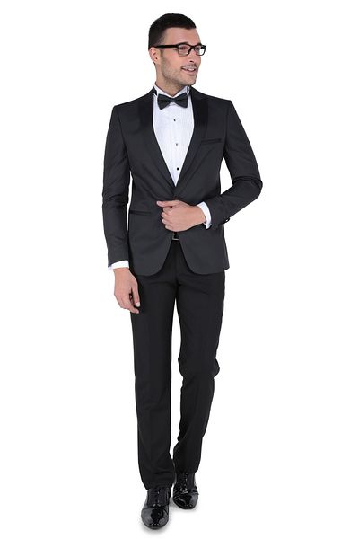 Buenza Men's Slim Fit Tuxedo Mono Suit - Double Breasted Design, Ceremony -3B6M0429D050