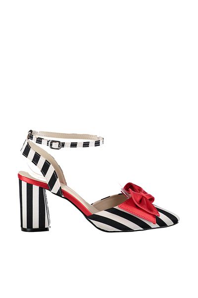 Fox Shoes Black White Red Women's High Heel Shoes D654070704