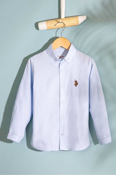 U.S. Polo Assn. Cămașă țesută pentru băiat albastru