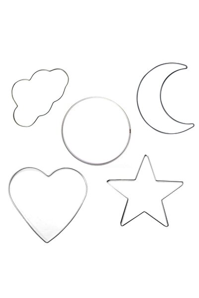 Segi Home Decor Metal Makrome Kalıbı 5'li Set Bulut Yıldız Kalp Daire Hilal M...