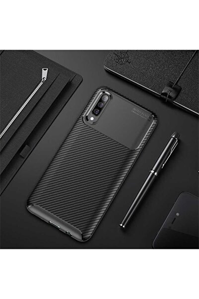 ZM STORE Samsung Galaxy A70 Kılıf Karbon Tasarımlı Harika Kesim Negro Kapak
