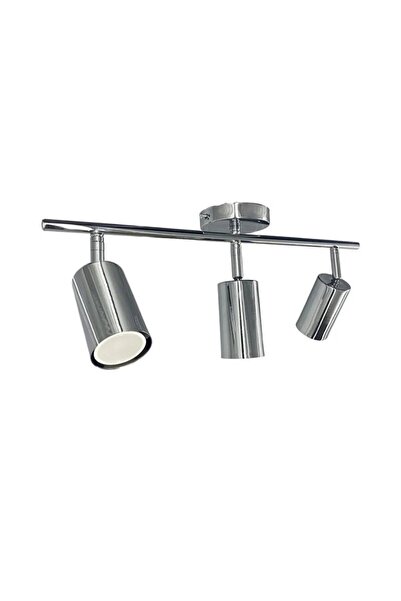 RİOLİGHT Led 1 Spot,led Avize Krom Gövde 3xgu10 Duylu Gün Işığı 360 Derece Ha...
