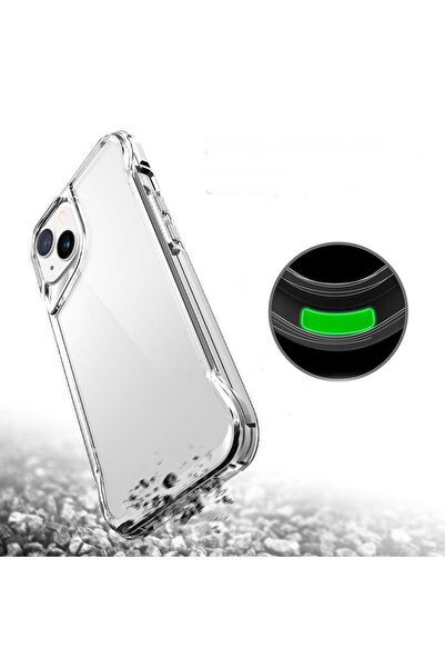 Nezih Case Apple Iphone 14 Plus / 15 Plus Uyumlu Kamera Yükseltili Darbe Emici Şeffaf Silikon Sert Kapak