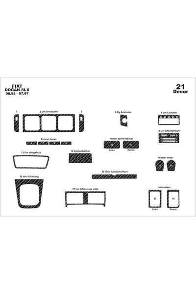 meriç cockpit design ميريتش ®   فيات دوغان Slx توربيدو أمامي مطلي بالكربون 21...