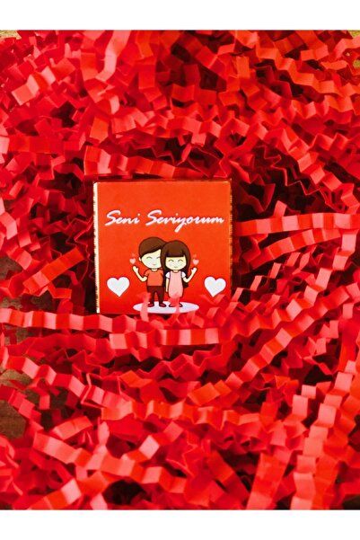 Elit Çikolata Seni Seviyorum Etiketli Çikolata 50 Adet Sevgililer Günü