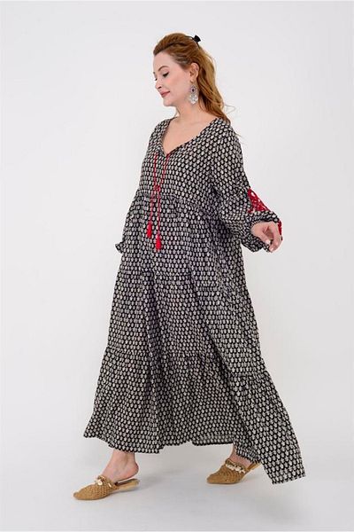 ZTO Women's Embroidery Embroidery Detail Dress