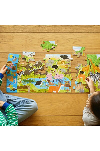 Genel Markalar African Savanna - 36 Parça Xxl Dev Puzzle, Gözlem Ve Sayma Oyunu & Posteri