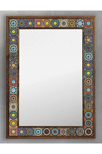 Oscar Stone Decor Masif Çerçeveli Mozaik Taş (mermer) Ayna 53x73 Cm (morocco-...