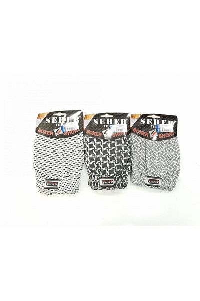 Seher Yıldızı Seher Men's Boxer Briefs with Frost Buttons Patterned Pack of 10