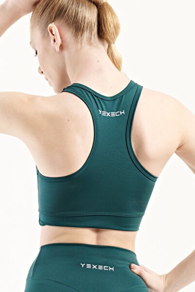 YEXECH Women's Sports Bra Connection Series - Petrol - Connection Series Sports Bra