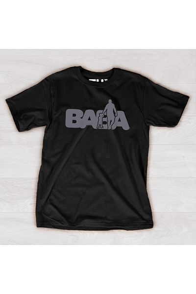 TÜşört Tricou din bumbac cu decolteu rotund cu design siluetă scrisă tată fată tată