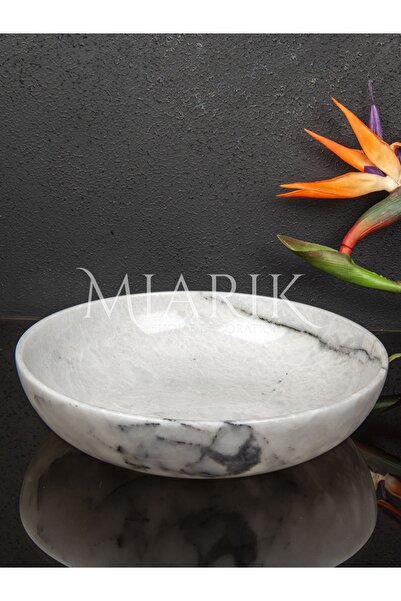 MIARIK DESIGN & DEKORASYON Dekoratıf Leylak Mermer Kase Çanak