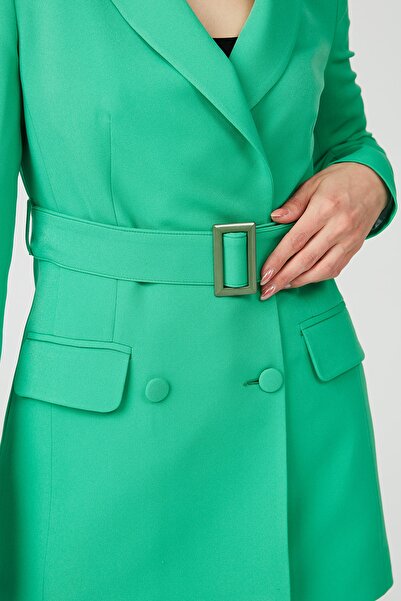 GEZ GİYİM Kadın Kruvaze Yaka Ceket Pantolon Takım