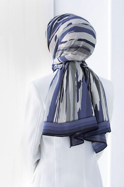 Vissona Γυναικείο σάλι Medina Silk - Indigo-2 Luxury