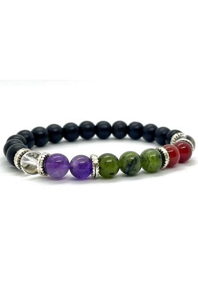 NehirTaş Natural Stone - Aquarius Bracelet - Amethyst - Jade - Agate - Crystal Quartz - Natural Stone Bracelet