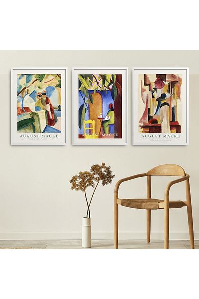 HOMEPACK 3 τεμάχια ζωγραφική με κορνίζα August Macke Classic Works Hpn151