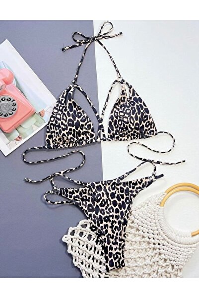 ŞAHPERA BUTİK Bikini pisici cu model leopard