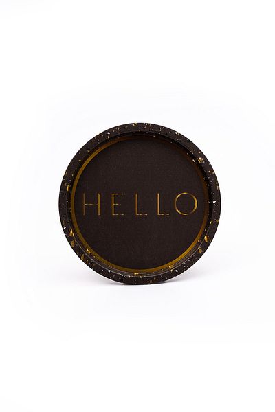 EVLE Ee197-8g Terrazzo Brown Patterned Round Tray 32 Cm