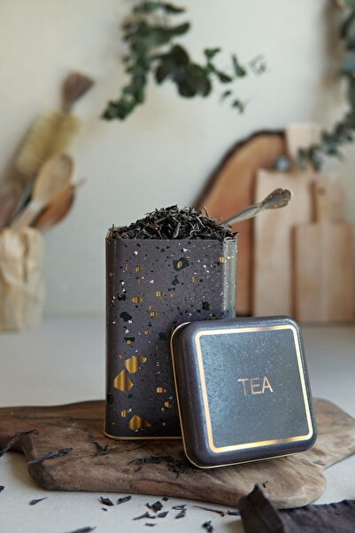 EVLE Er022-8G Terrazzo Brown Patterned Square Metal Storage Container 11X11 cm