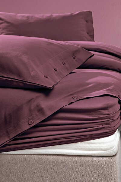 Yataş Plain Single Ranforce Washable Duvet Cover Set - Plum