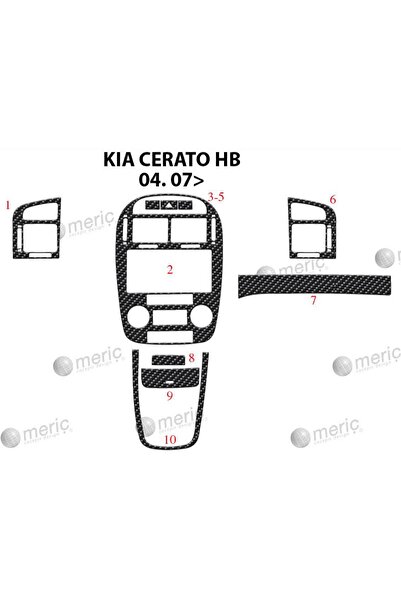 meriç cockpit design ميريتش ®   كيا سيراتو Hb توربيدو امامي مطلي كربون 10 قطع...