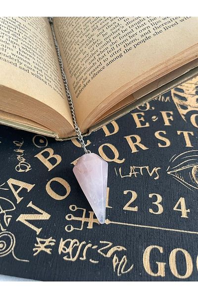 REGIN COLLECTIVE Pink Quartz Natural Stone Pandula - Pendulum