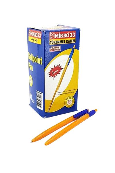 Mikro 240 Pcs Press-On Ballpoint Pen Coffee Shop Pen Blue M-33