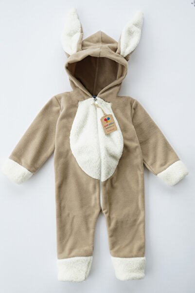 ipek atlas بذلة للأطفال البنات والأولاد مع ذيل بوم بوم وأذنين على شكل أرنب