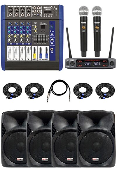 Lastvoice Bronz Paket-3 Profesyonel Ses Sistemi Mikser Hoparlör Ekipman Seti
