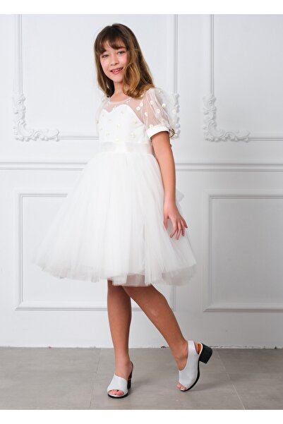 Kıvanç Çocuk Kız Çocuk Papatyalı Tütü Abiye Mezuniyet Elbisesi