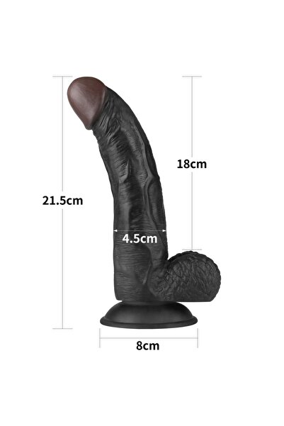 21,5 Cm Easy Strapon Set 8.5'' Black Kemerli Penis Dildo