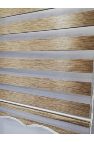 arslanlı perde Ahşap Desen Bambu Zebra Perde Kahverengi Etek Dilimli