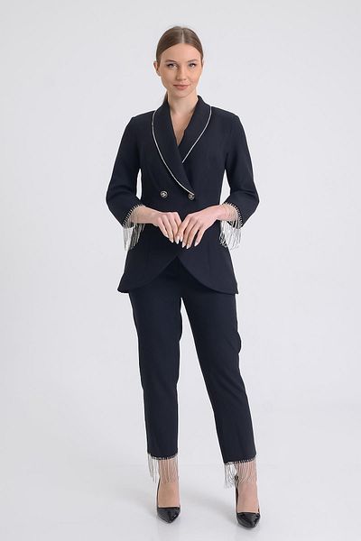 SpringStore Черно сако и ръкави с камъни