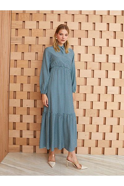 LC Waikiki Rochie cămașă de damă cu mânecă lungă cu model modest Lcw