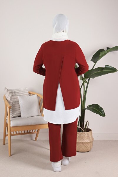 N.Y.YILDIZ Star Large Size Hijab Sandy Brooch Pants Set