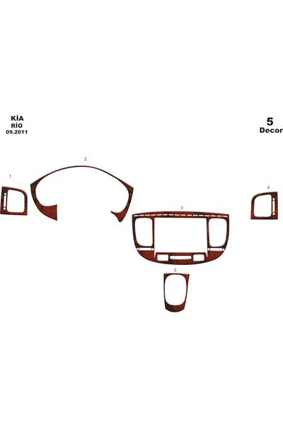 meriç cockpit design ميريتش ®   كيا ريو تنجيد صندوق اليد الأمامي ماهوجني 5 قط...