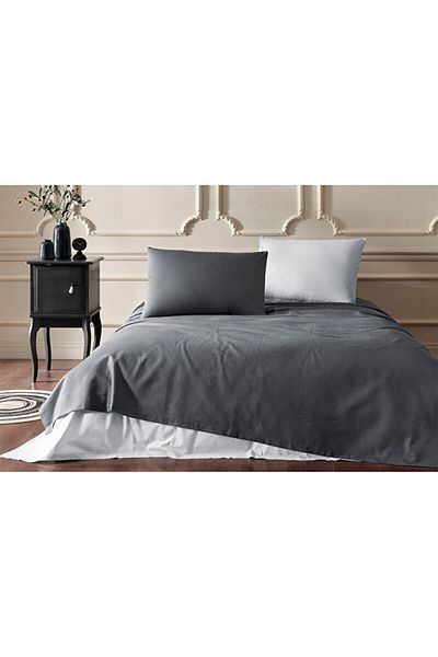 Özdilek Single Colorist Pique Set - Dark Gray and Light Gray
